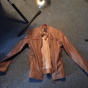 Brown Forever 21 Faux Leather Jacket